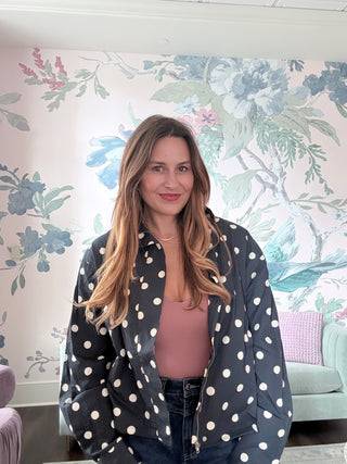 Chloe Polka Dot Zip Up Jacket