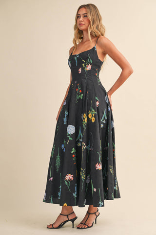 Wild Bloom Flared Maxi Dress