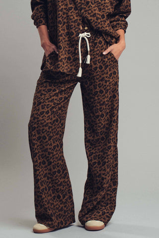 Midnight Night Safari Leopard Print Set–Oversized Button-Up Shirt & Relaxed Pants