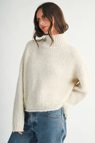 Remember Me Soft Brushed Mock Neck Sweater