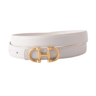Horsebit Buckle Stitched Leather Belt