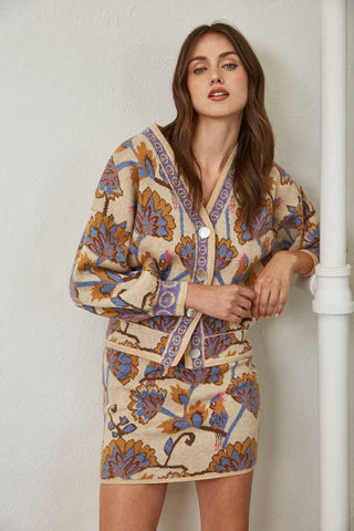 Solara Jacquard Cardigan Sweater