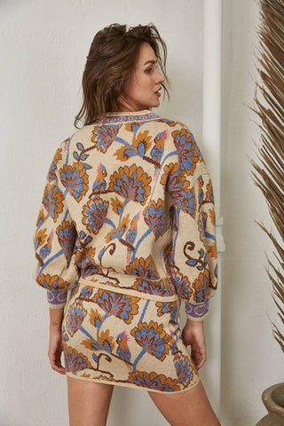 Solara Jacquard Cardigan Sweater