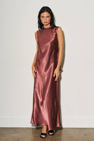Sabine Satin Tie-Back Maxi Dress