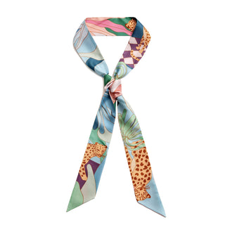 Silk Skinny Scarf Indoor Forest