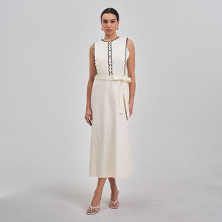 Bellano Contrast Scalloped  Dress