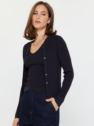 Soho Ribbed Tank And Cardigan Set