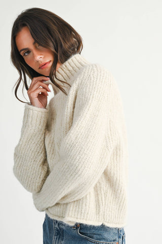 Remember Me Soft Brushed Mock Neck Sweater
