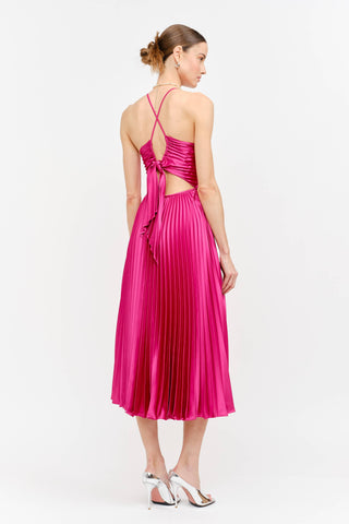La Vie en Rose Pleated Midi Dress