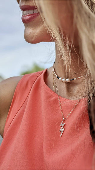 Like Lightning, She's Extraordinary Rose Gold Necklace