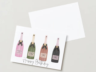 Champagne Bottle Birthday Card 