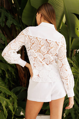 Captiva Lace Long Sleeved Button Down