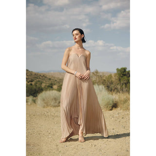 Moonglade Pleated Maxi Column Dress