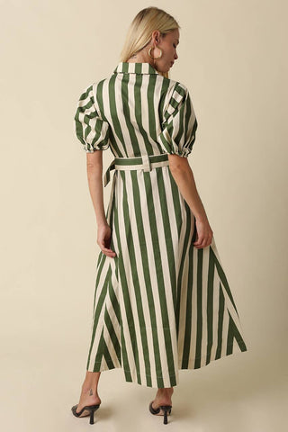 Cora Belted Stripe Maxi Dress