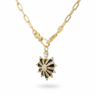 Twin Flame Heart Charm Holder Necklace - 18k gold filled chain
