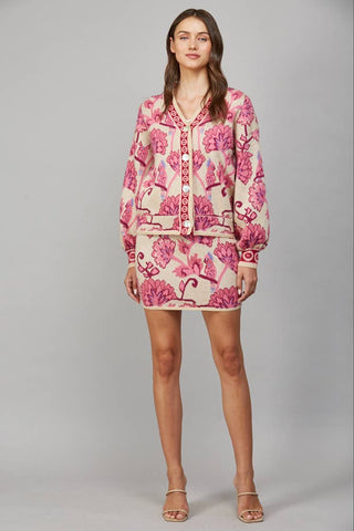 Solara Jacquard Cardigan Sweater