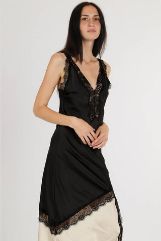 Nocturne Lace Satin Maxi Slip Dress