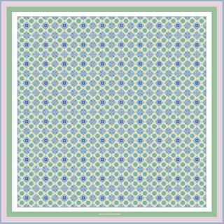 Double Sided Silk Scarf Of Polka Dot Bloom - Green