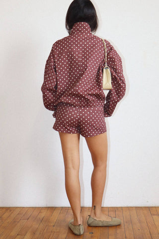Polka Dot Zip-Up Jacket