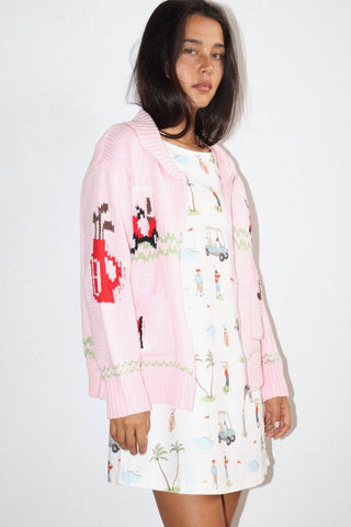 Hole In One Intarsia Zip Sweater