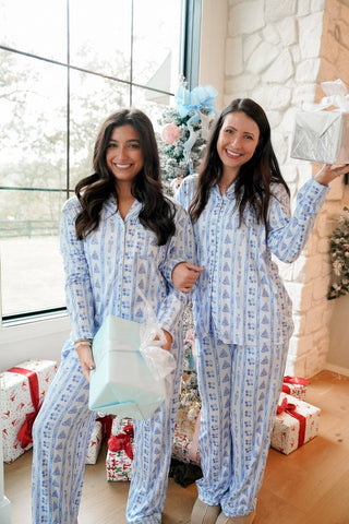 Blue Christmas - Long Nutcracker Pajamas Set