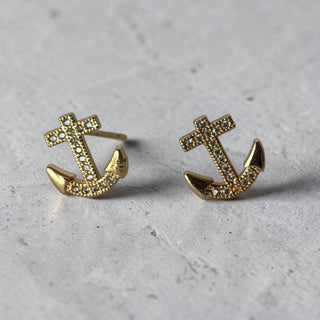 Marina Anchor Stud Earrings – view 4 – Into The Palms