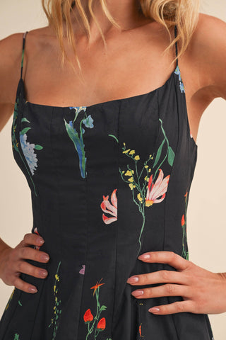 Wild Bloom Flared Maxi Dress