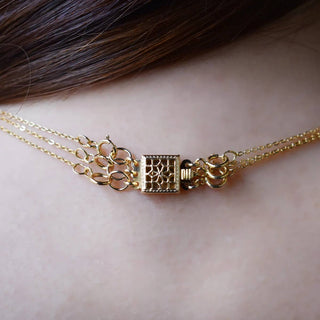 Ornate Square No Tangle Triple Clasp