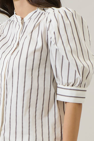 Kamara Striped Klina Drape Sleeve Top