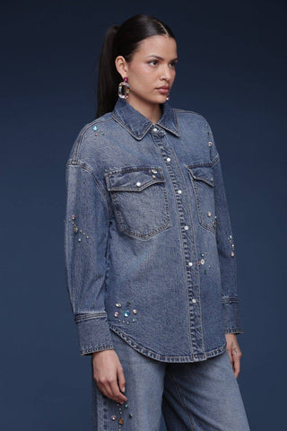 Bejeweled Denim Shirt