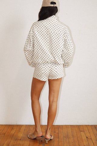 Polka Dot Zip-Up Jacket