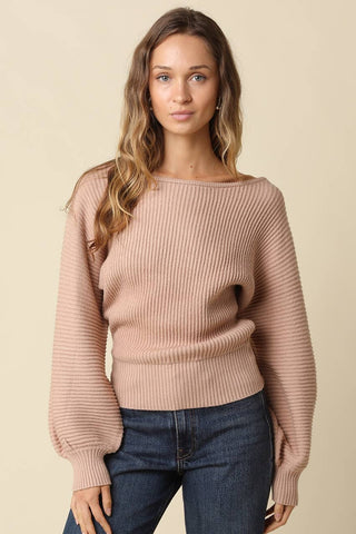 Tessa Ribbed Boat Neck Sweater