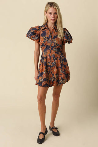 Lia Floral Bubble Mini Dress