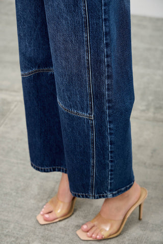 High Rise Low Curve Crop Barrel Jeans