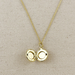 18k Gold Filled Round Locket Necklace