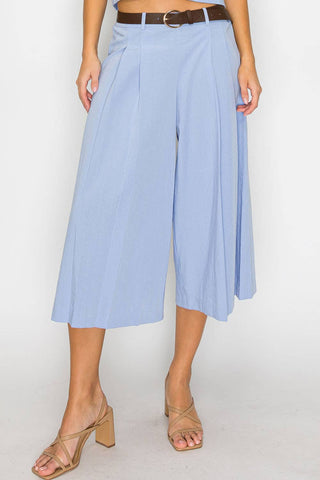 Gwen Pleated Wide Culotte Pants