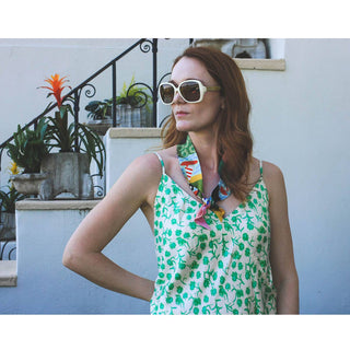 Silk Skinny Scarf Of Summer – color detail – Into The Palms boutique