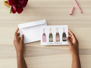 Champagne Bottle Birthday Card 