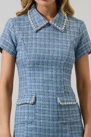 Haley Astery Tweed Collar Mini Dress
