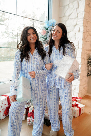 Blue Christmas - Long Nutcracker Pajamas Set