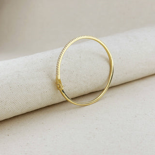 Run, Baby,Run 18k Gold Filled Thin Line Cz Bangle Bracelet
