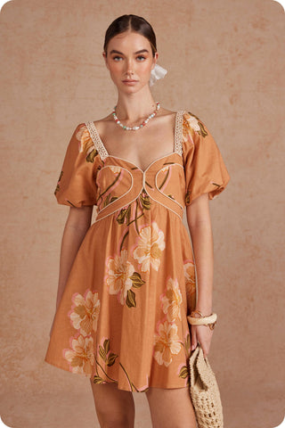 Golden Hibiscus Dress