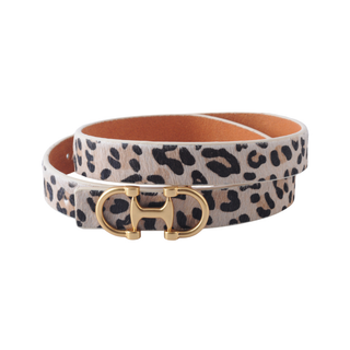 Horsebit Buckle Stitched Leather Belt