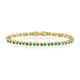 Bezel Tennis Bracelet- Emerald