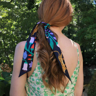 Silk Skinny Scarf Of Jungle Night