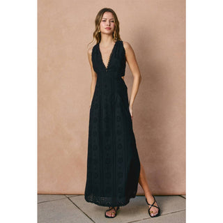 Stolen Moments Plunging Cutout Maxi Dress