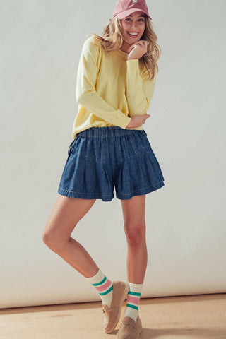 Viscose Blend Crewneck Knit Pullover