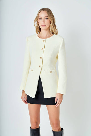 Belle Époque Tweed Buttoned Blazer