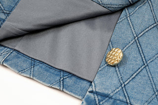 Saint-Raphaël Quilted Denim Mini Dress