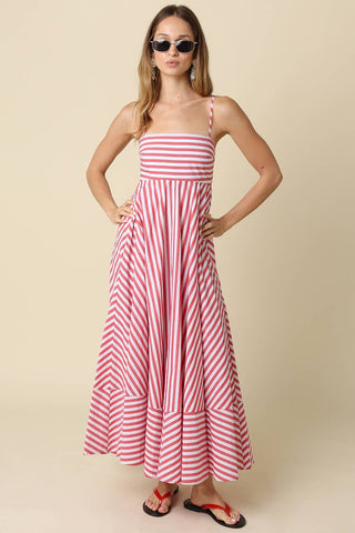 Cecily Stripe Maxi Dress – side view – Into The Palms boutique